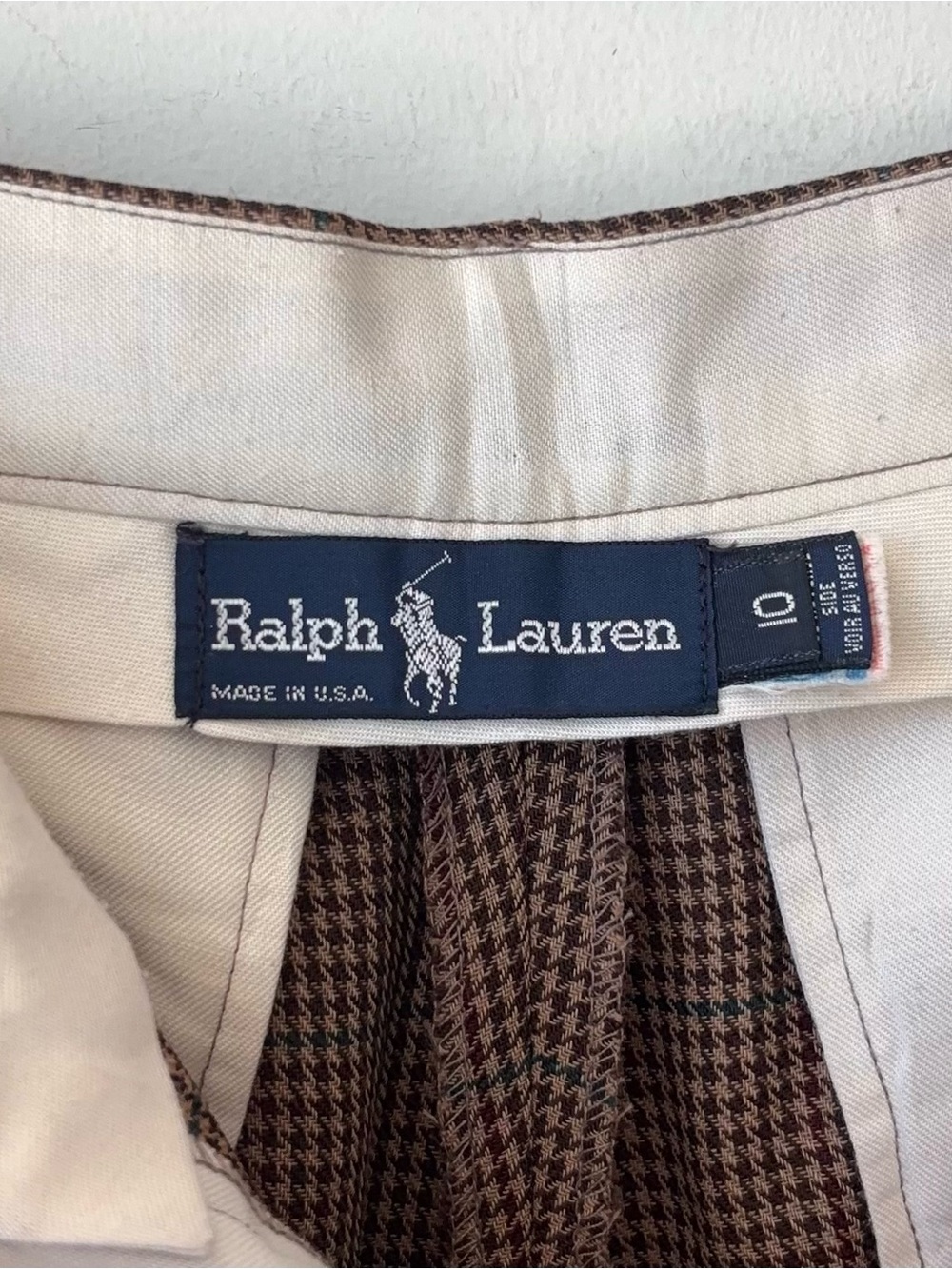 Vintage Ralph Lauren Blue Label 100% Wool Houndstooth Shorts Sz 10 Pleated MiUSA - Picture 3 of 16